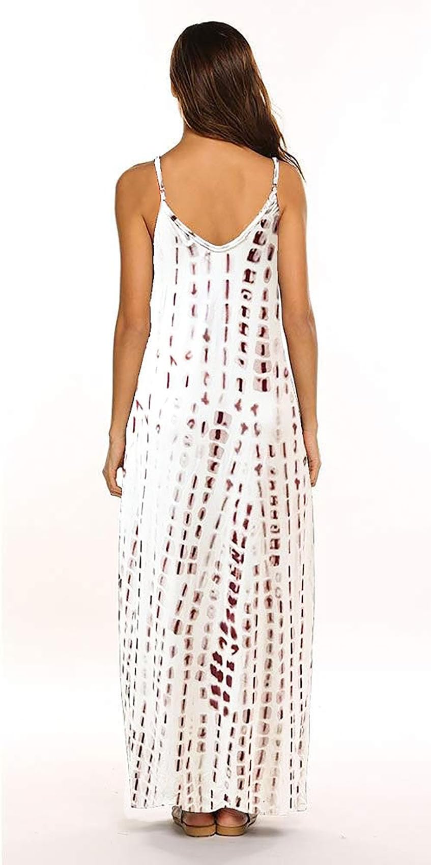 Supnier Women's Bohemian Floral Maxi Dress - V-Neck Sleeveless Summer Dress with Spaghetti Straps & Pockets | Perfect for Beach Vacation, Music Festival & Casual Outings
