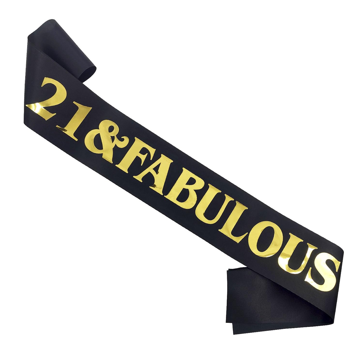 MGJSRNH 21st Birthday Sash for Women & Men - Elegant Black & Gold Satin Sash for Queen or King Birthday Decor - Perfect for 21st Birthday Parties, Celebrations & Photo Props