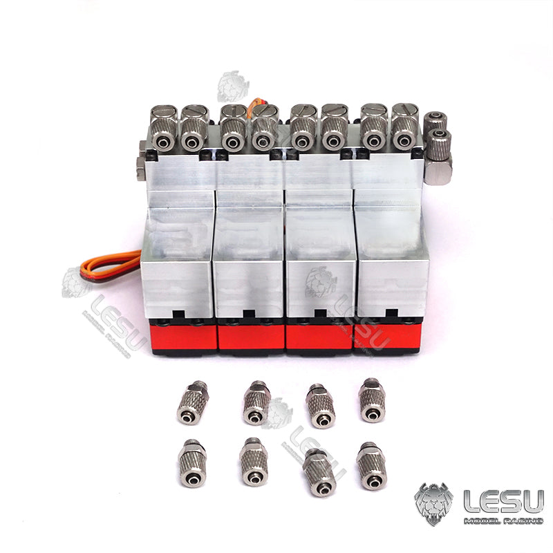 1/14 LESU Metal Reversing Valve - 1/2/3/4/5/6 Channel Directional Control Valve Servo for RC Hydraulic Dump Truck, Loader, Excavator - Perfect for DIY RC Construction Vehicle Models and Hydraulic System Upgrades