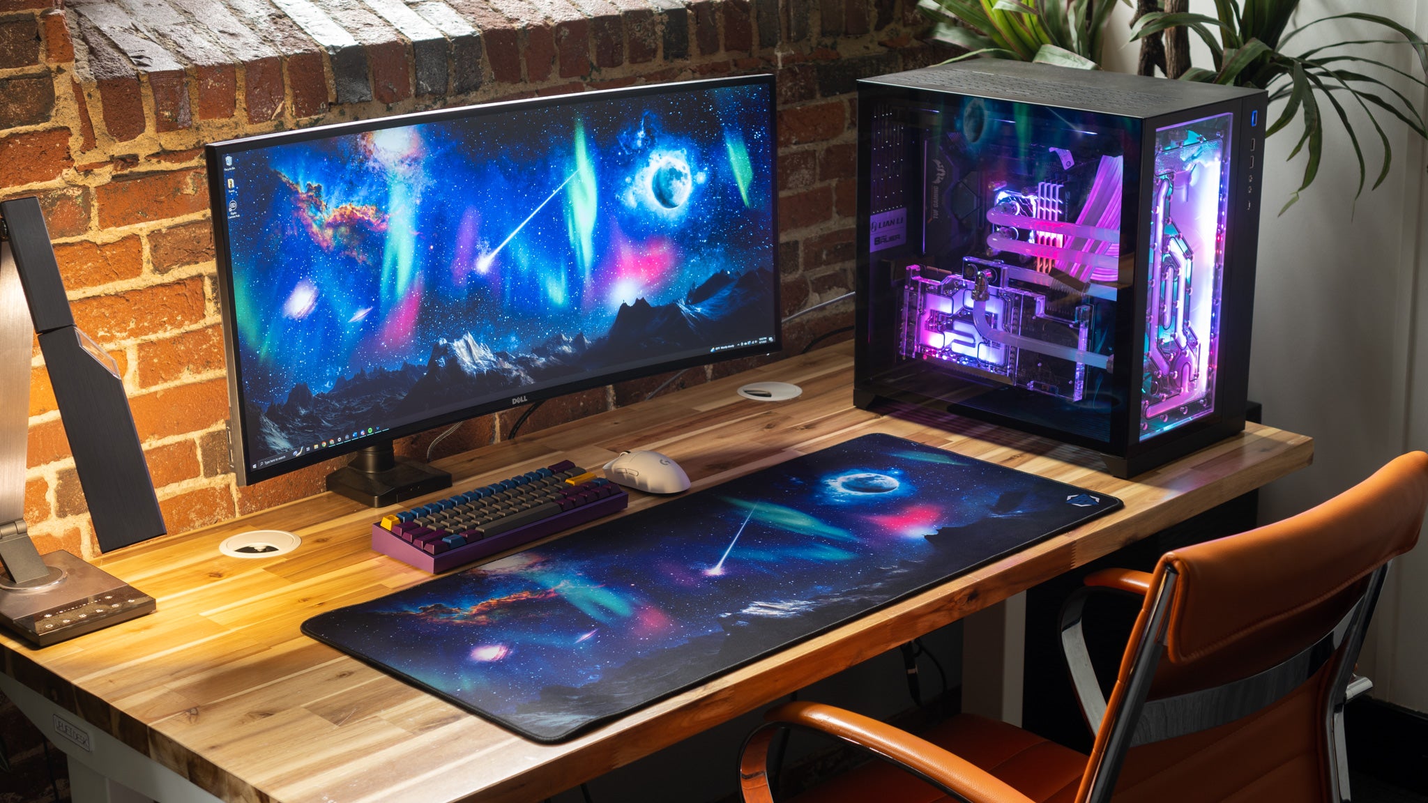 Northern Lights Cosmic Landscape Gaming Desk Mat - Non-Slip Mouse Pad for PC & Laptop - Perfect for Gaming, Office Work & Home Decor