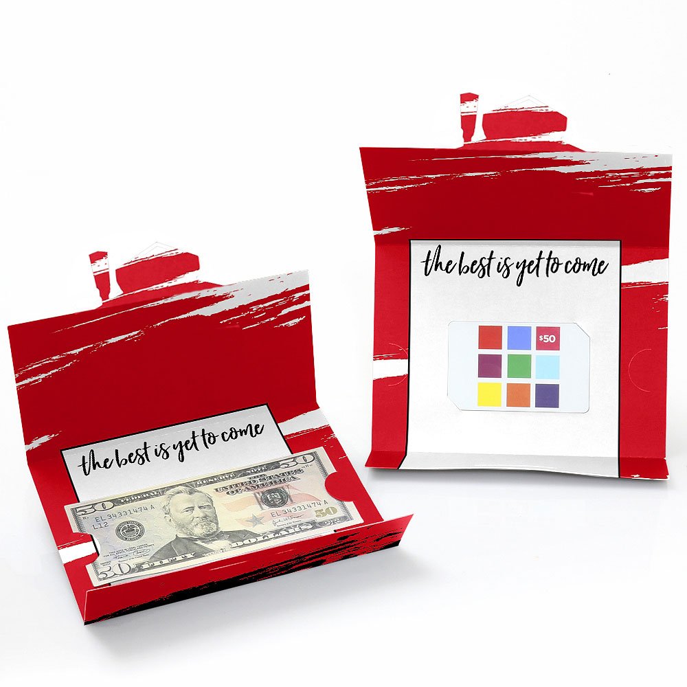 Red Graduation Party Money & Gift Card Holders - Set of 8 - Best is Yet to Come - Big Dot of Happiness - Perfect for Graduation Celebrations, Gifts & Cash Gifts