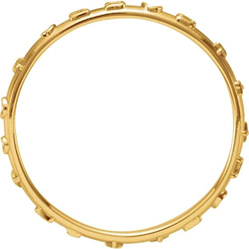 14K Yellow Gold Jesus I Trust in You Prayer Ring for Women - Size 7 Religious Jewelry for Daily Wear, Church, Prayer & Faith Inspiration