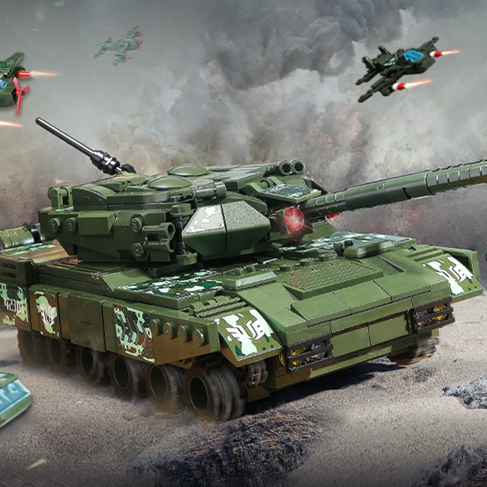 WW2 Military Tank Building Blocks Set - 642PCS 8-in-1 Army Model Kit, Lego-Compatible War Toy for Boys Ages 6-14 | Perfect for History Enthusiasts, Battle Reenactments & STEM Learning Activities