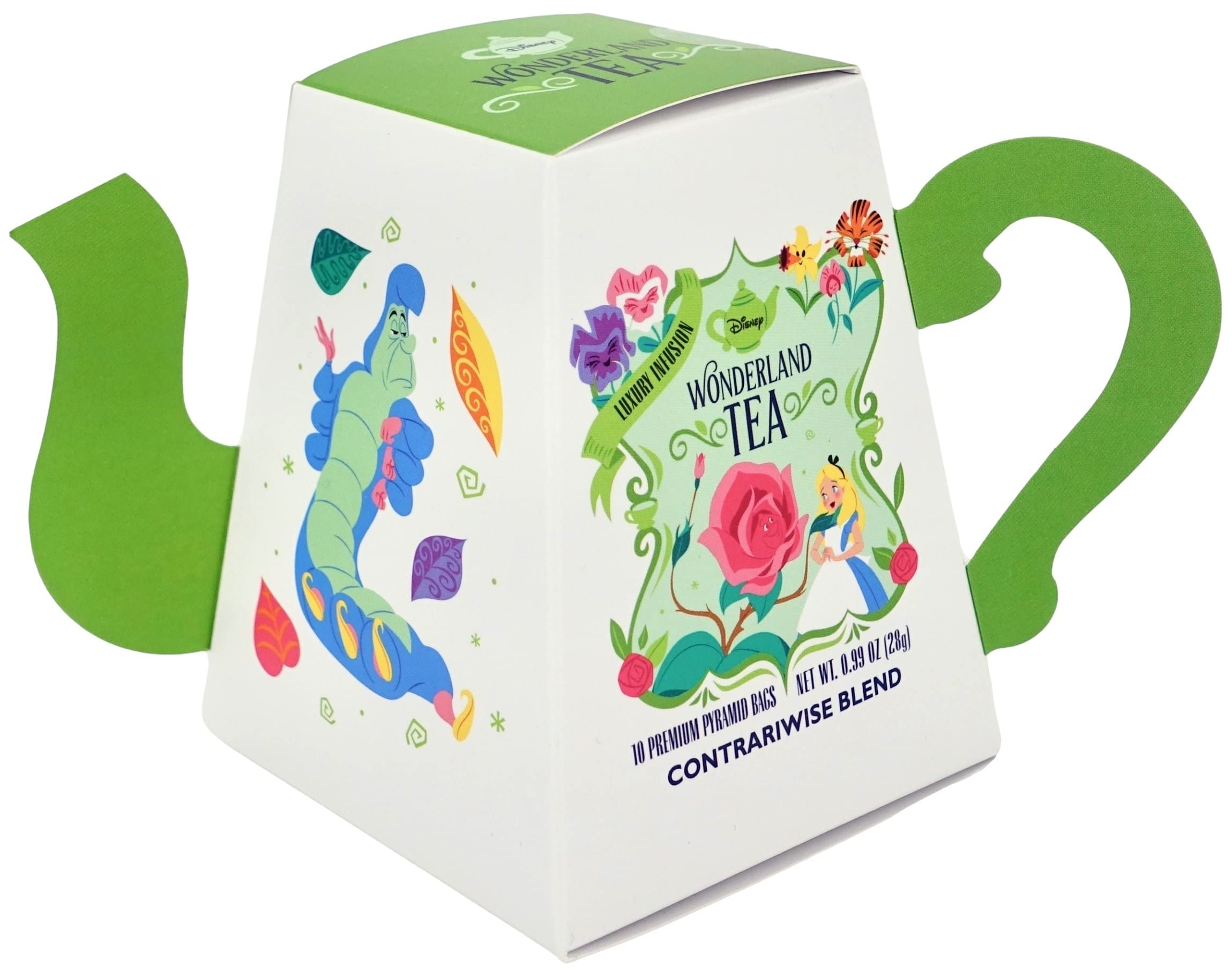 Disney Parks Exclusive Alice in Wonderland Luxury Tea - Contrariwise Blend Herbal Infusion - 10 Tea Bags for Afternoon Tea & Gift Giving