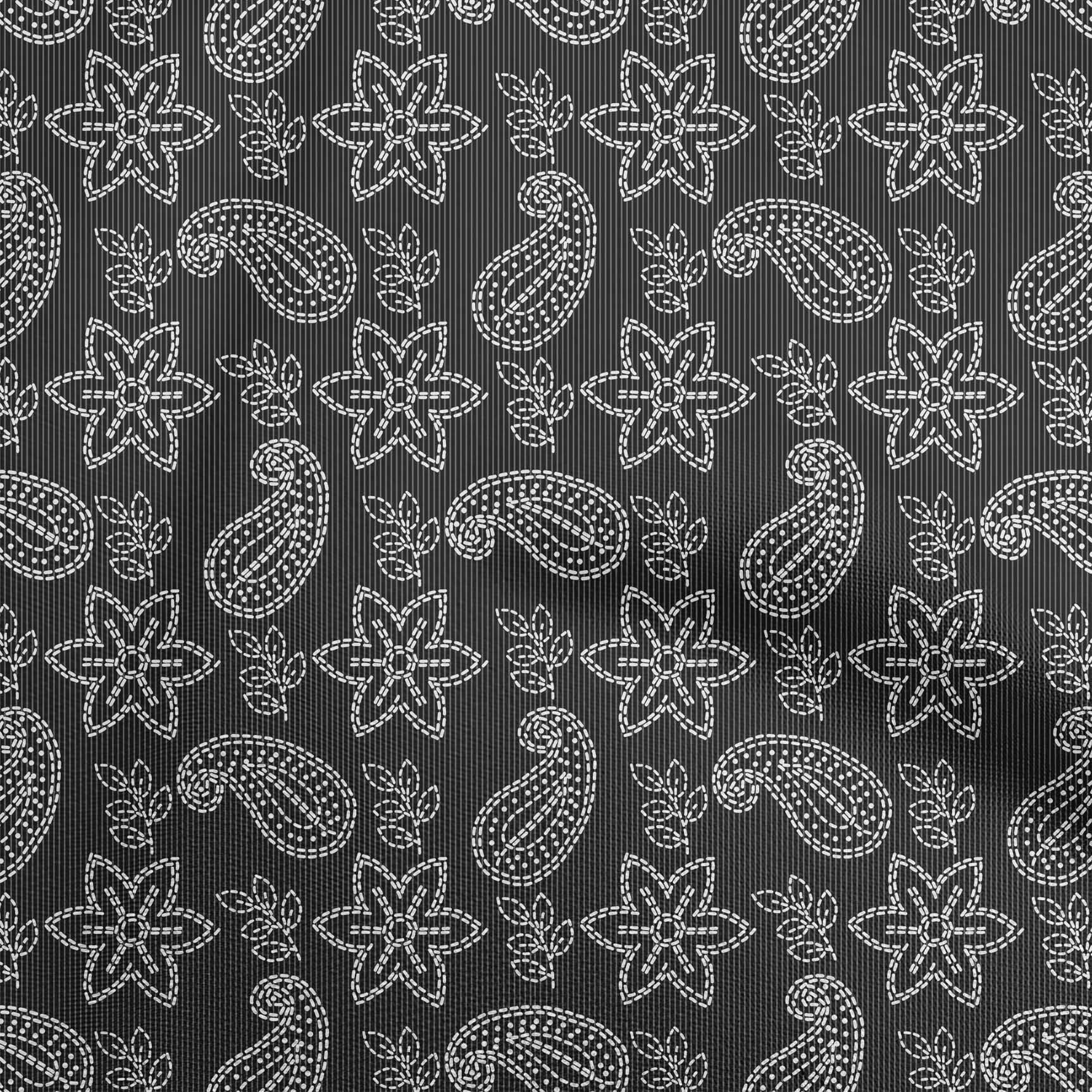 oneOone Cotton Poplin Black Floral Print Fabric by The Yard - 42 Inch Wide (9493) | Perfect for Dresses, Skirts, and DIY Fashion Projects