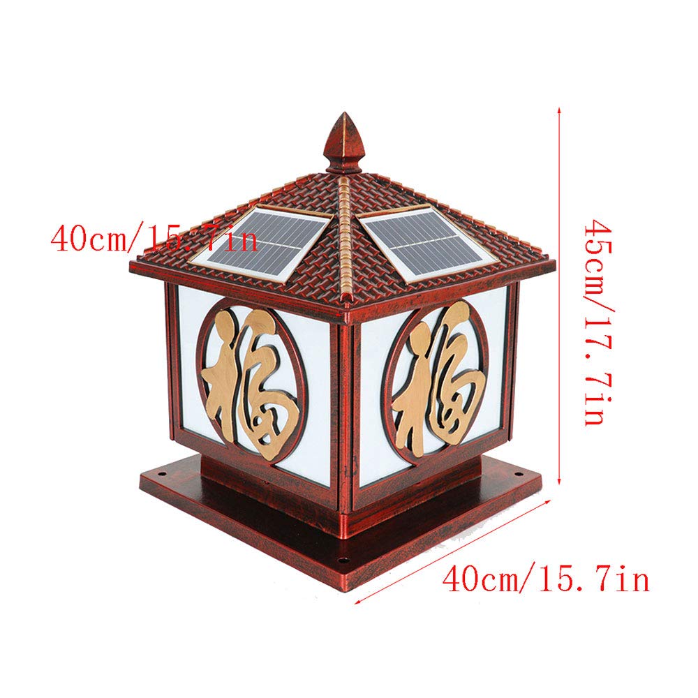 Solar Post Light Outdoor - IP54 Waterproof Aluminum Pole Lantern for Garden, Villa, Pathway & Lawn - Durable Solar Column Lamp with Auto On/Off - Perfect for Driveway, Patio, Backyard & Landscape Lighting