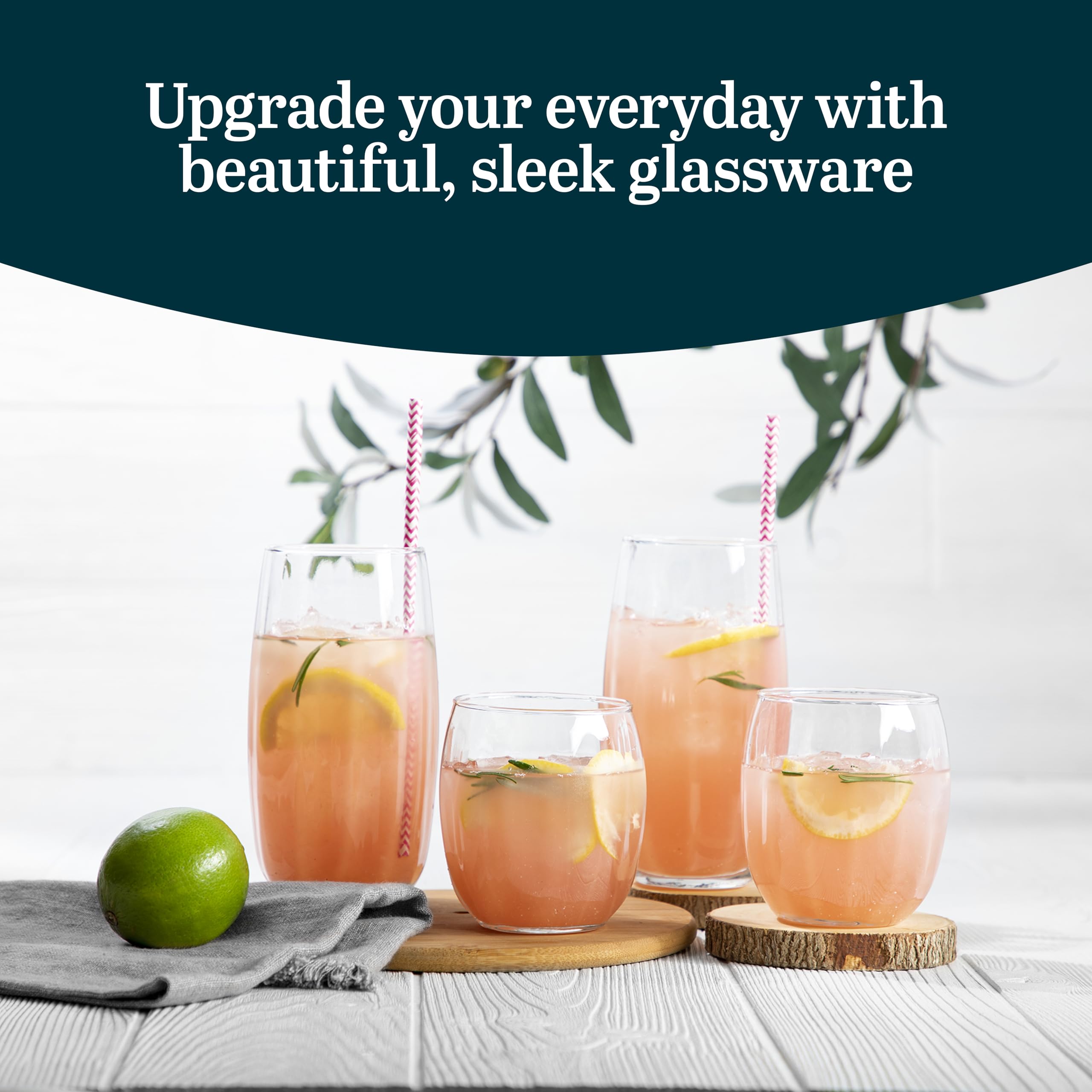 Libbey Samba 16-Piece Glass Set - 8 Tumblers & 8 Rocks Glasses for Cocktails, Iced Coffee, and Juice - Perfect for Home Bars, Parties, and Everyday Use