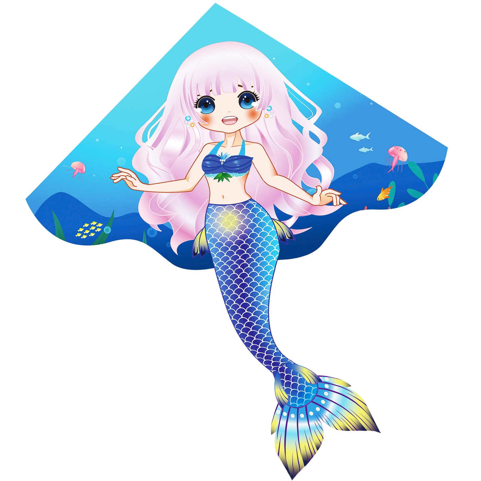 BAITEKITES Large Mermaid Kite for Adults & Kids - Outdoor Beach Flying Fun