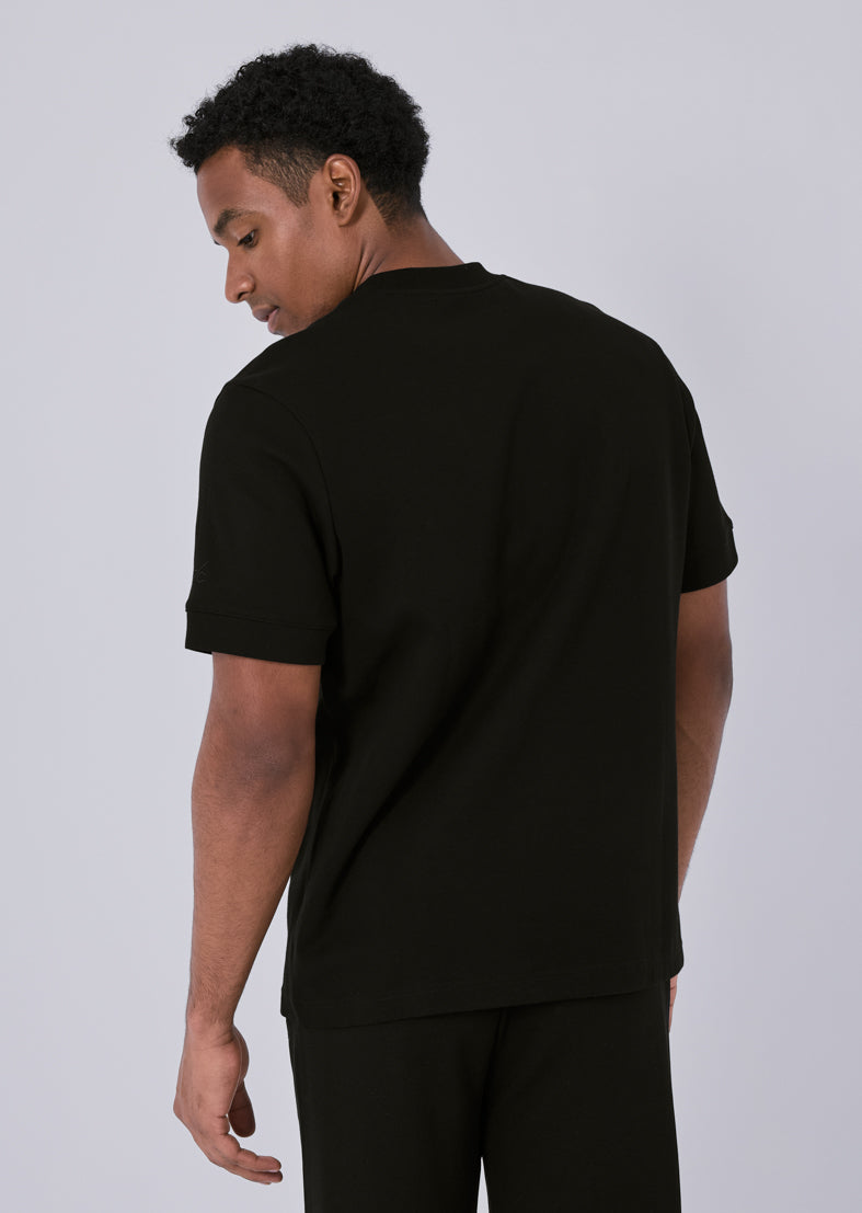 Men's Interlock Relaxed Fit T-Shirt - Soft Cotton Crew Neck Tee for Casual Wear & Everyday Comfort | Black