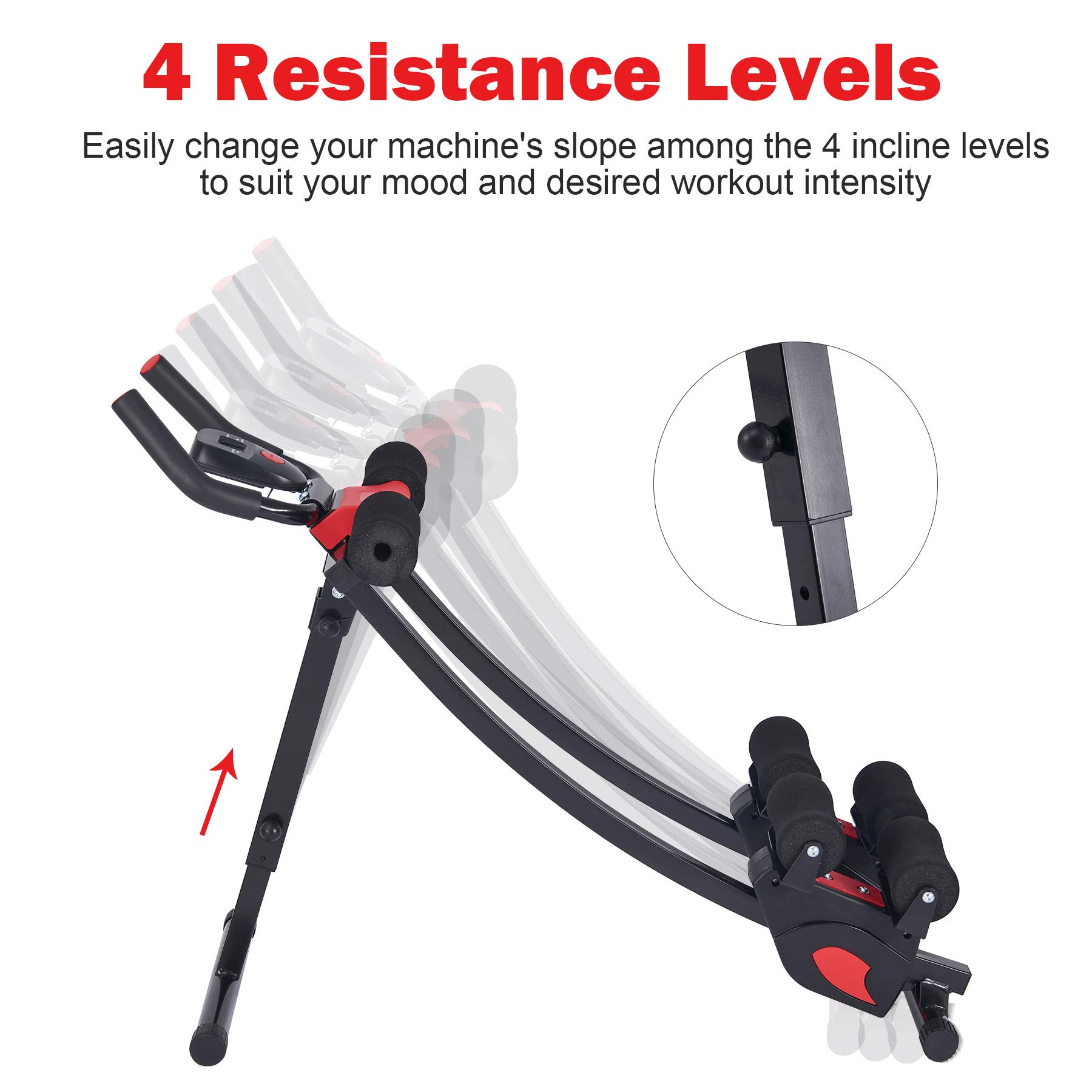 ZELUS Ab Machine for Home Gym - Core Strength Training Equipment with 4 Intensities & Digital Display | Foldable Ab Crunch Coaster for Abdominal Workouts | Perfect for Home Fitness & Small Spaces
