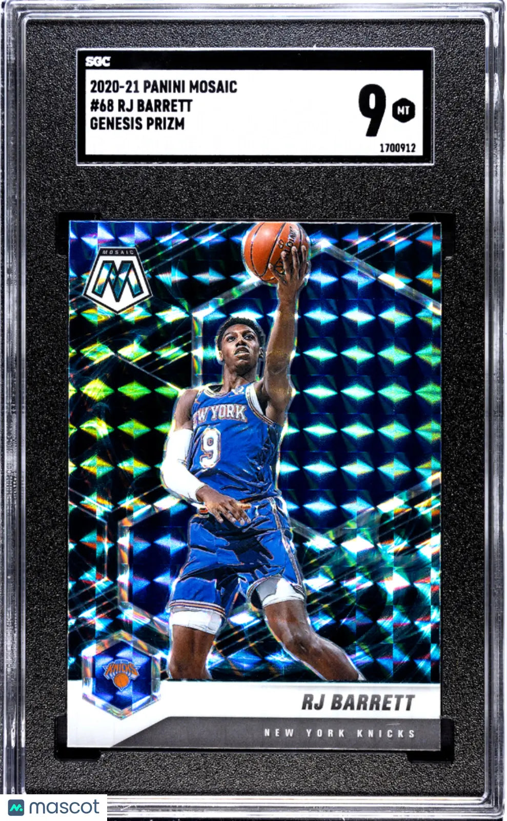 2020 Panini Mosaic Basketball RJ Barrett Genesis Prizm SGC 9 Graded Card - Rare Collectible for Basketball Fans & Card Investors - Perfect for Display, Trading, and Portfolio Growth