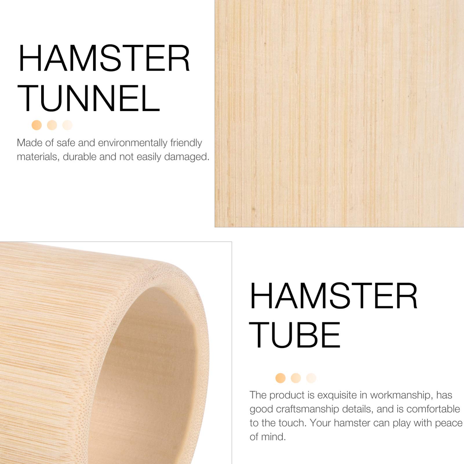 Balacoo Natural Bamboo Hamster Hideout & Chew Toy - Small Animal Activity Tube for Chinchillas, Gerbils, Mice - Durable Pet Supplies for Cage Enrichment & Playtime Fun