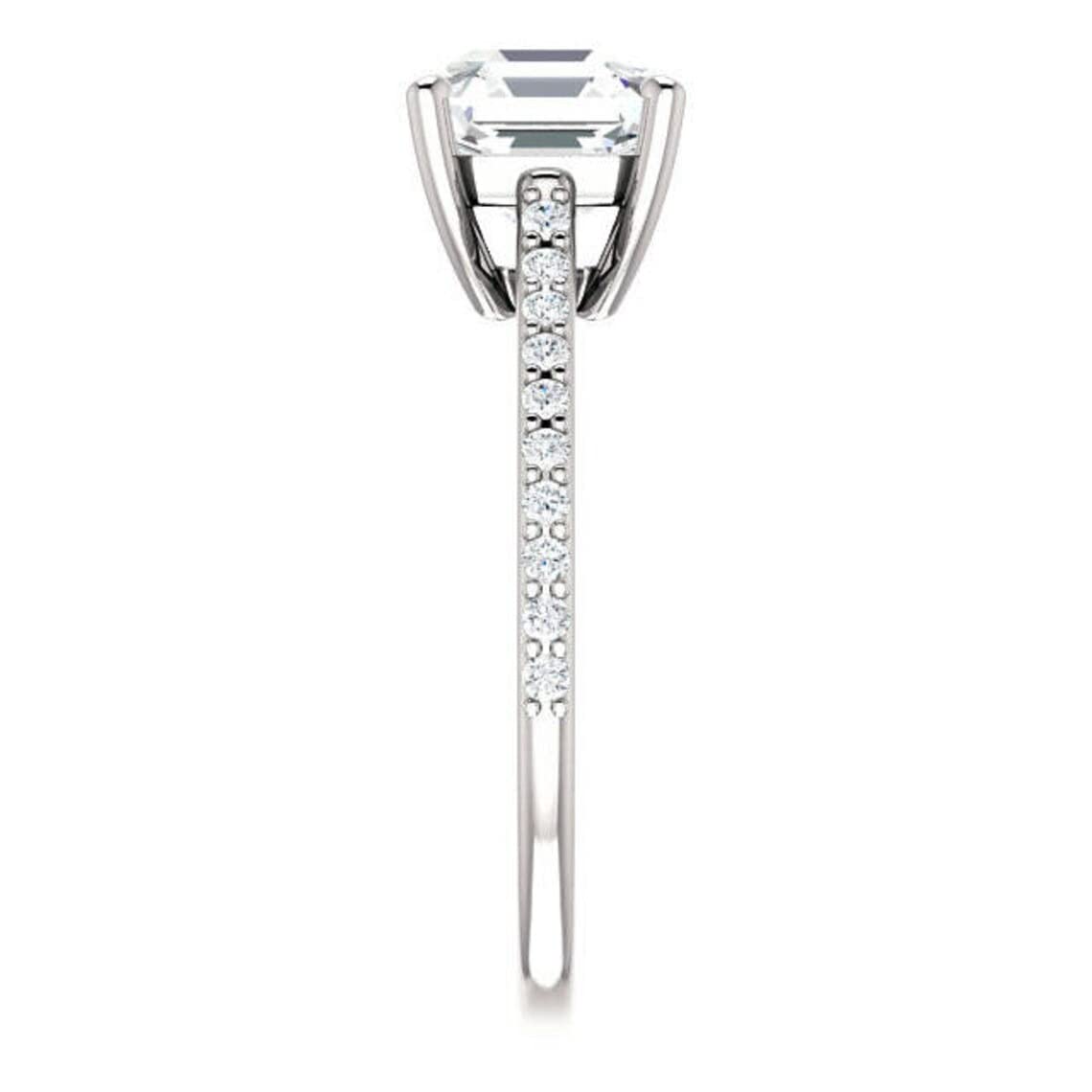 3.90 CT Asscher Cut Moissanite Engagement Ring Wedding Bridal Set, 4-Prong Solitaire Diamond Ring for Women, Vintage Antique Silver Promise Ring - Perfect for Proposals, Anniversaries & Special Occasions