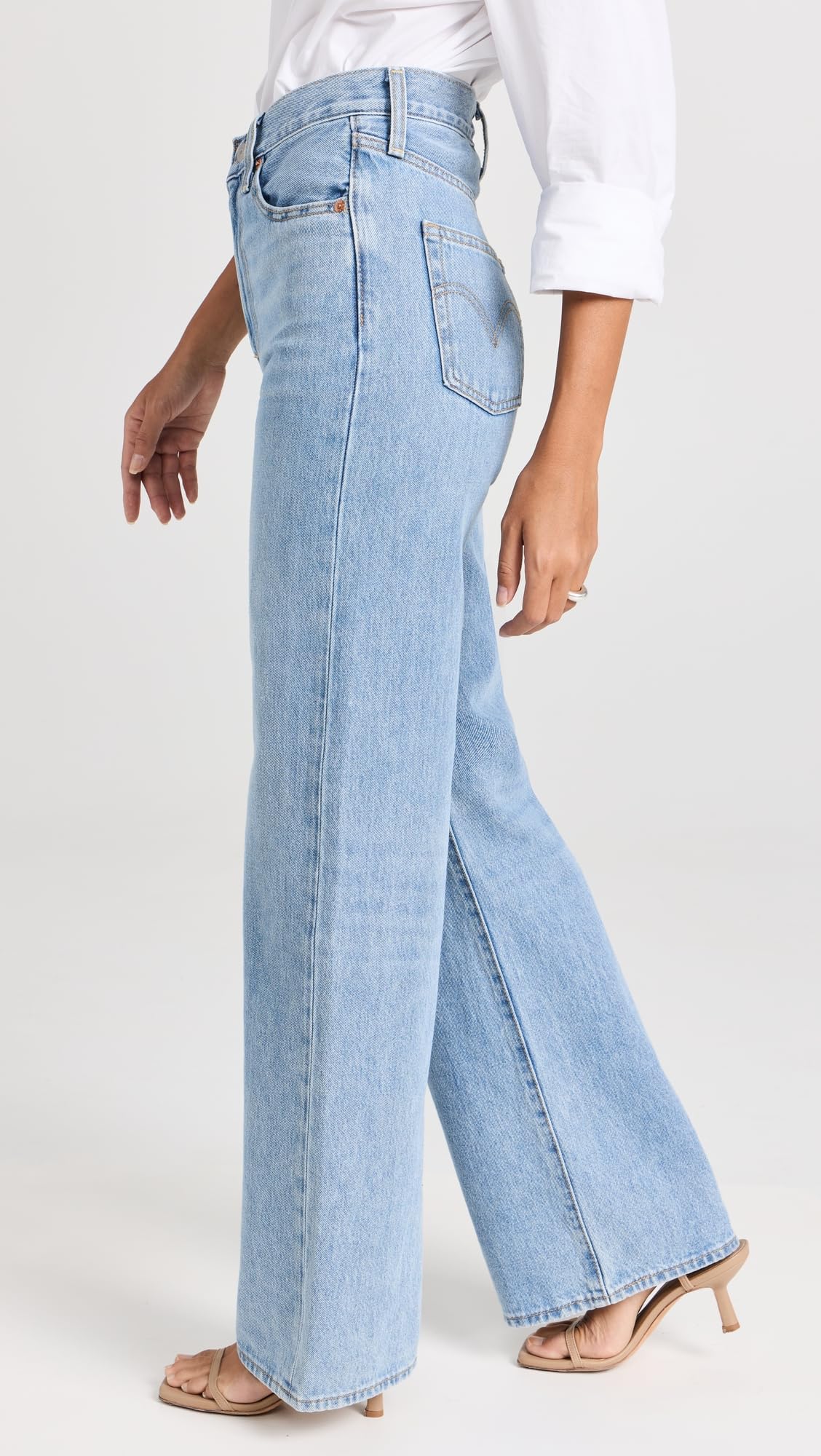 Levi's Women's Ribcage Wide Leg Jeans - High Waist Stretch Denim Pants for Casual & Office Wear | Trendy Comfort Fit for Everyday Style