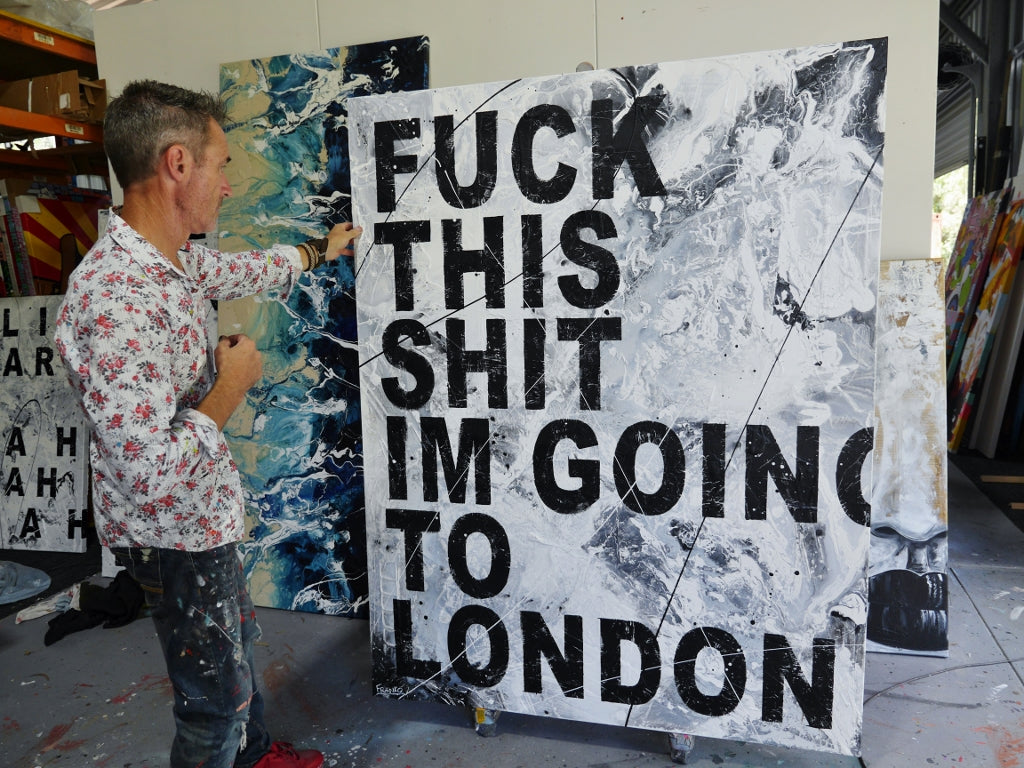 London Calls 140cm x 180cm Textured Urban Pop Art Canvas Wall Painting - Perfect for Modern Living Room, Bedroom & Office Decor