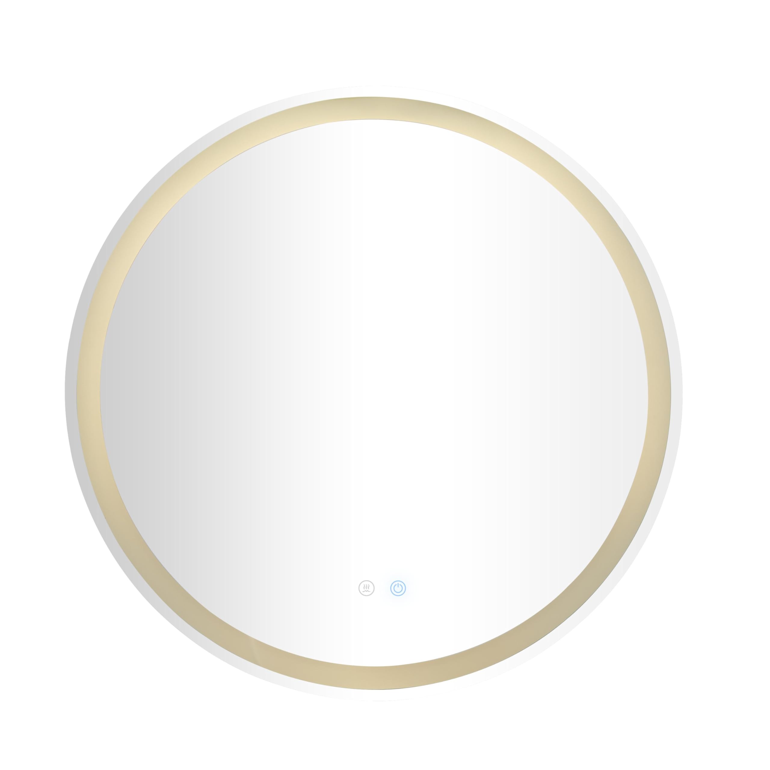 Deco 79 32x32 Inch LED Anti-Fog Bathroom Mirror with Silver Frame - Fog-Free Shaving & Makeup Mirror for Steam Showers & Vanities