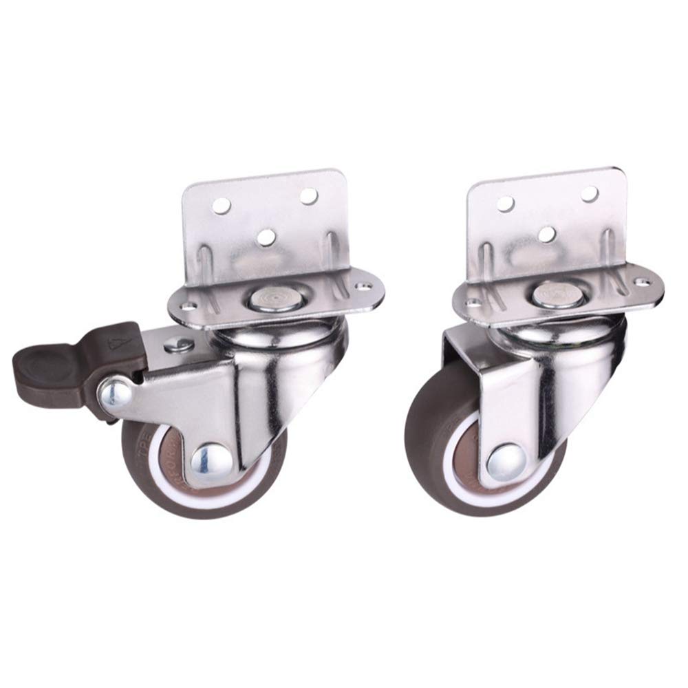 Leadigol 2-Inch Swivel Plate Furniture Casters with Brake - TPE Silent Wheels for Smooth Movement & Stability - Universal Replacement Casters for Chairs, Tables & Cabinets (4-Pack) - Perfect for Home, Office & Dorm Room Furniture Mobility