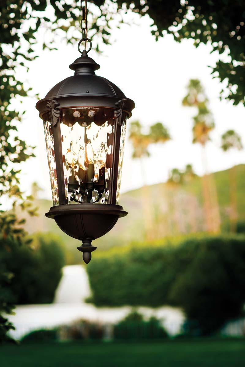13W Windsor 4-Light Outdoor Hanging Light Fixture - Black Weatherproof Pendant Lighting for Patio, Garden, Porch & Deck