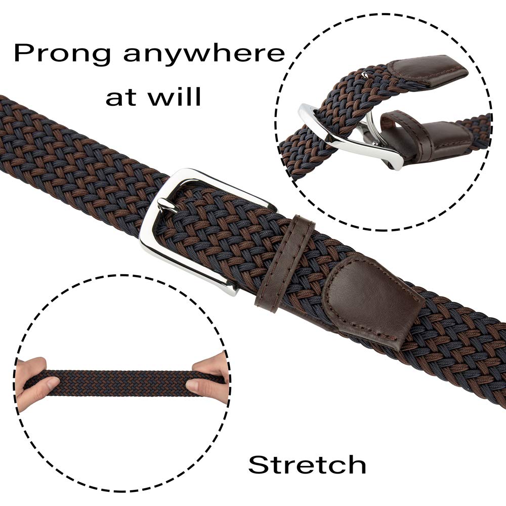 JUKMO Elastic Braided Belt for Women & Men - Adjustable Stretch Woven Belt with Gift Box - Perfect for Casual Wear, Office, Jeans & Dress Pants
