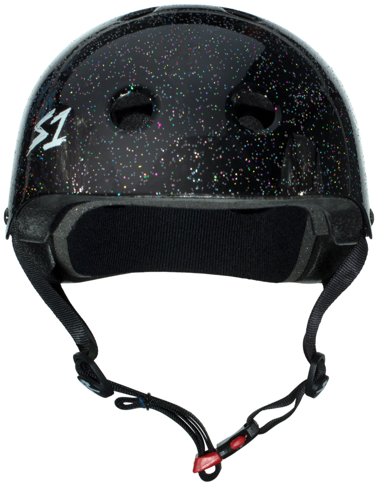 S1 Mini Lifer Helmet - Black Glitter Motorcycle Bike Helmet for Adults - Lightweight DOT Certified Safety Gear for Urban Commuting & Scooter Riding