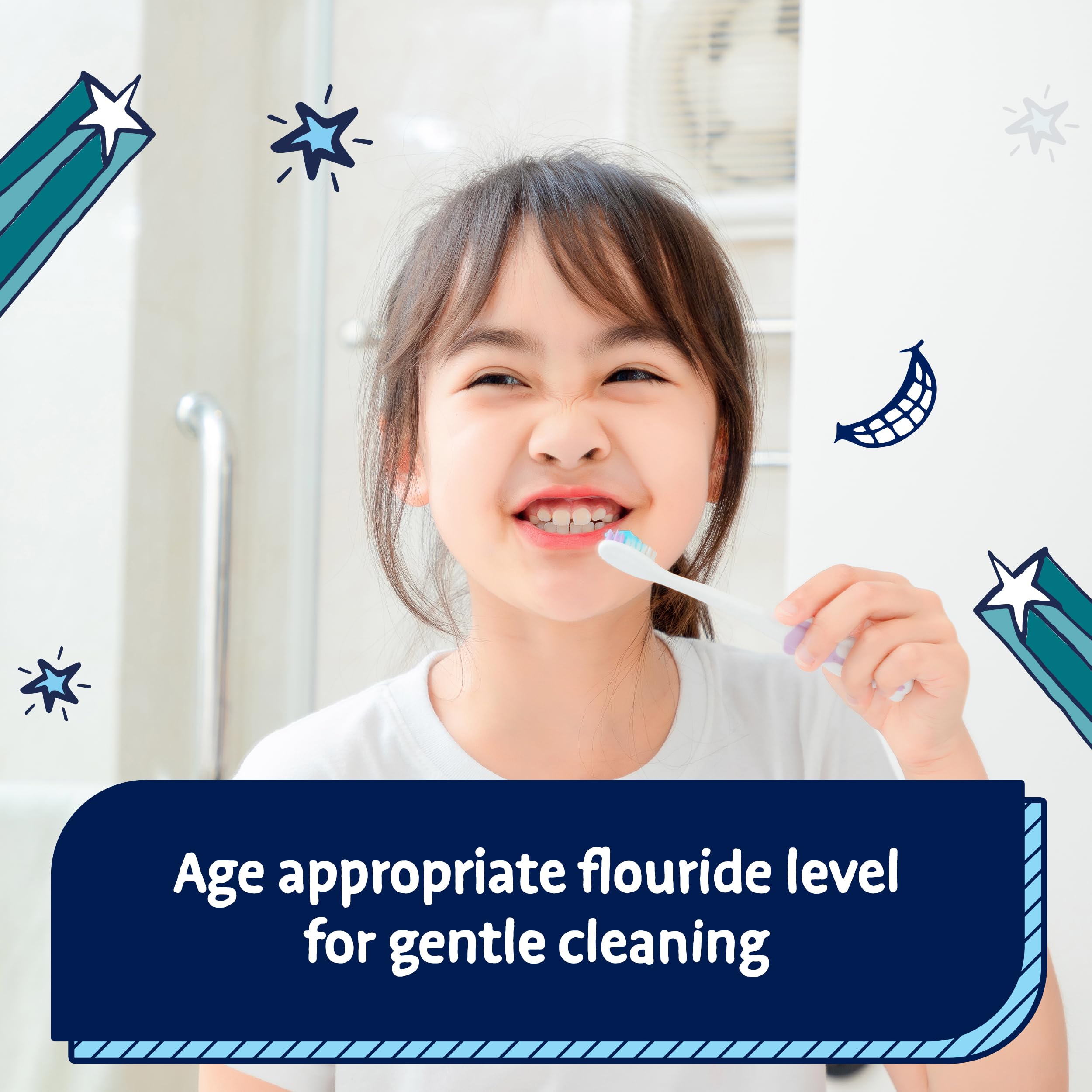 Aquafresh Advance 9-12 Kids Toothpaste for Big Kids - Lasting Protection for New Permanent Teeth, 75ml Tube - Gentle Fluoride Toothpaste for Tweens Transitioning to Adult Teeth | Perfect for School & Sleepovers