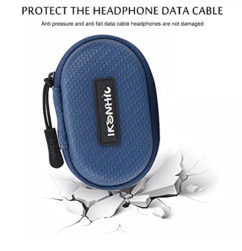 Mini Hard Shell Headphone Case with Hook - Portable Storage Organizer for AirPods/AirPods 2/AirPods Pro - Holds Earbuds, USB Cable & Memory Cards (Grey) - Perfect for Travel, Gym & Daily Commute