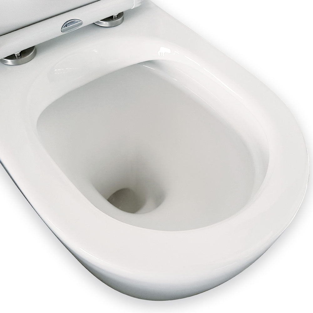 Fienza K002B Koko S-Trap Toilet Suite 160mm/230mm - White with Chrome Buttons for Modern Bathroom & Powder Room Renovations