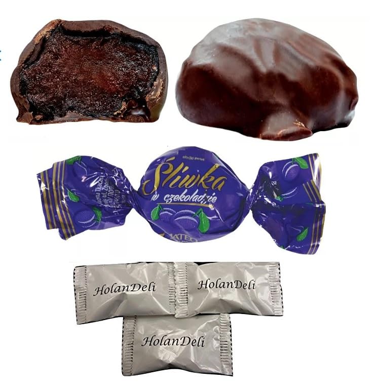 Premium Dark Chocolate Covered Prunes (1lb) - Gourmet Dried Plums Dipped in Rich Belgian Chocolate | Healthy Snack for Weight Loss, Energy Boost & Digestive Health | Perfect for Office, Gifts & Dessert Platters