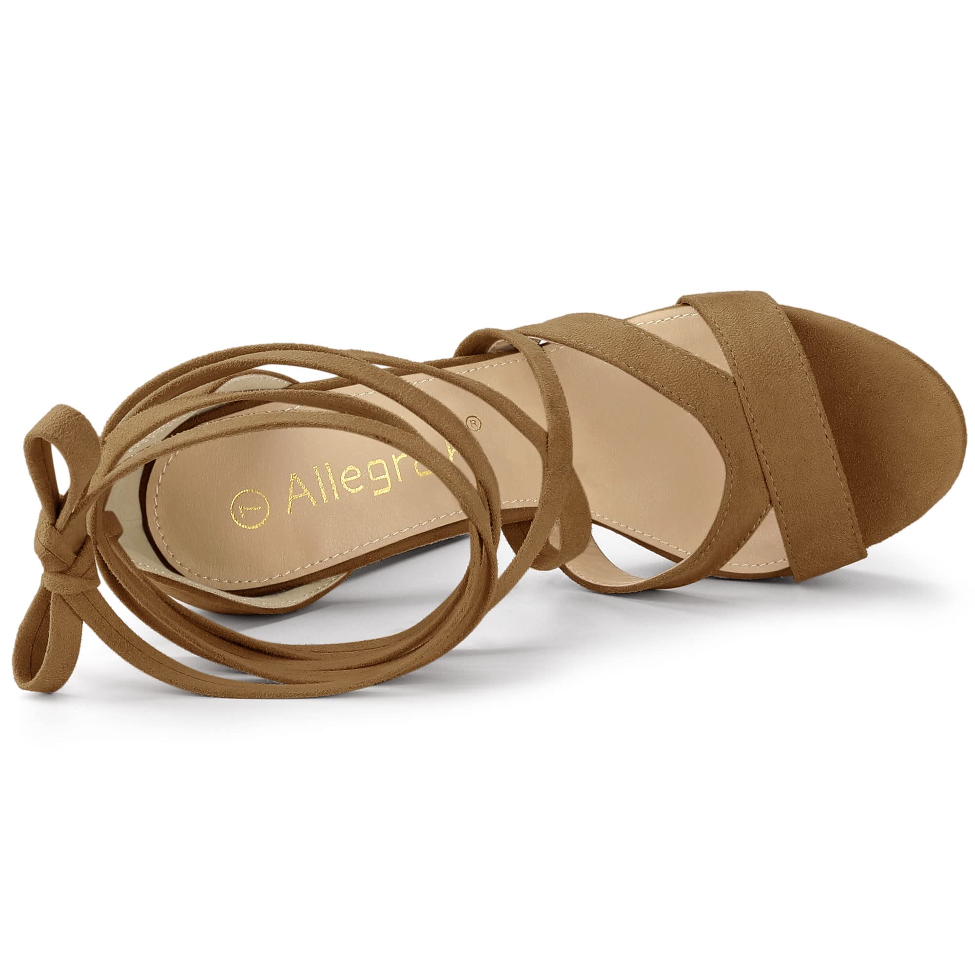 Allegra K Women's Chunky High Heel Sandals with Lace-Up Detail - Stylish Platform Shoes for Parties, Weddings & Night Out
