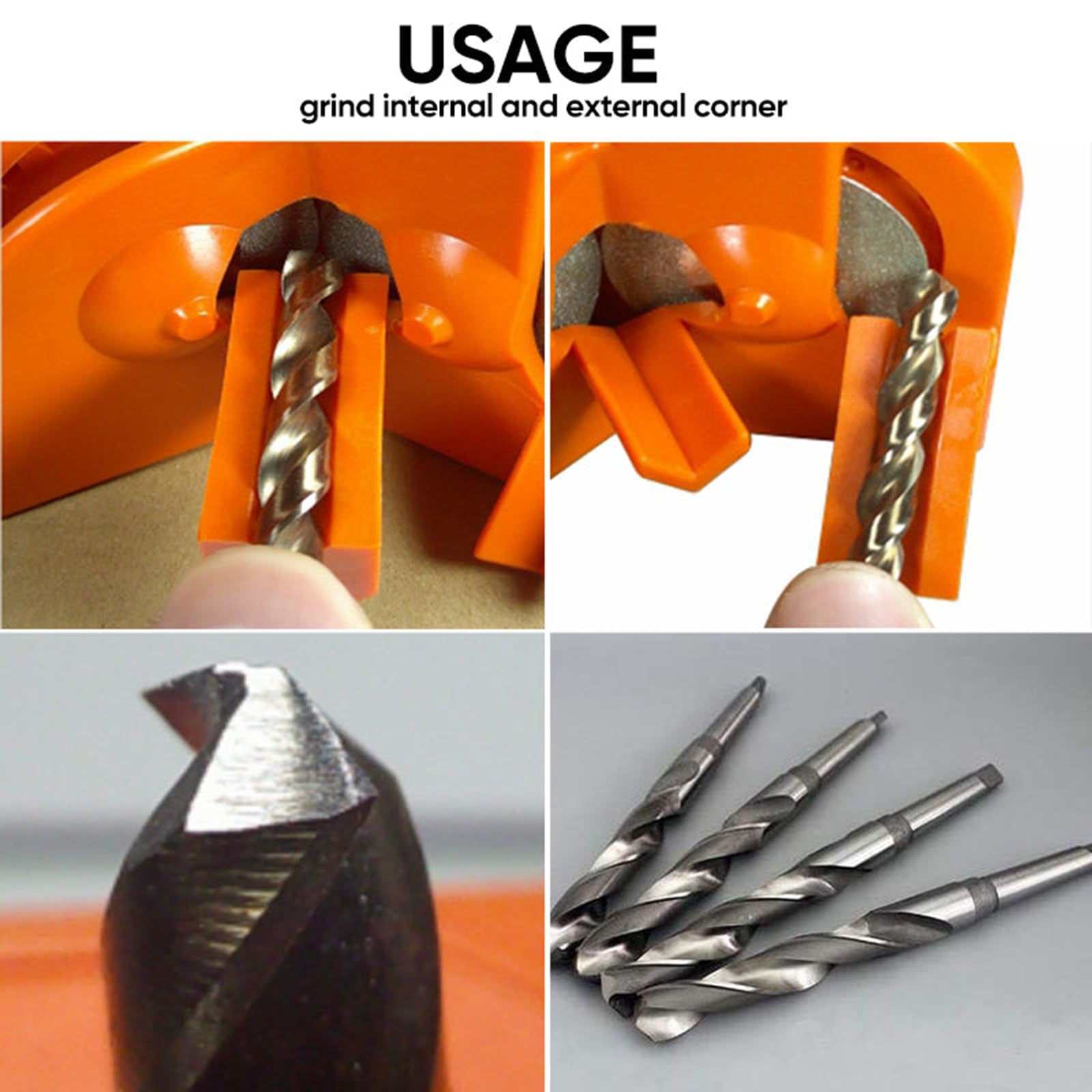Electric Drill Bit Sharpener - Portable Multipurpose Drill Grinding Tool for All Bits, Hardened Steel, Carbide & Cobalt Twist (1 Pair) | Perfect for DIY Projects, Metalworking & Home Workshop Use
