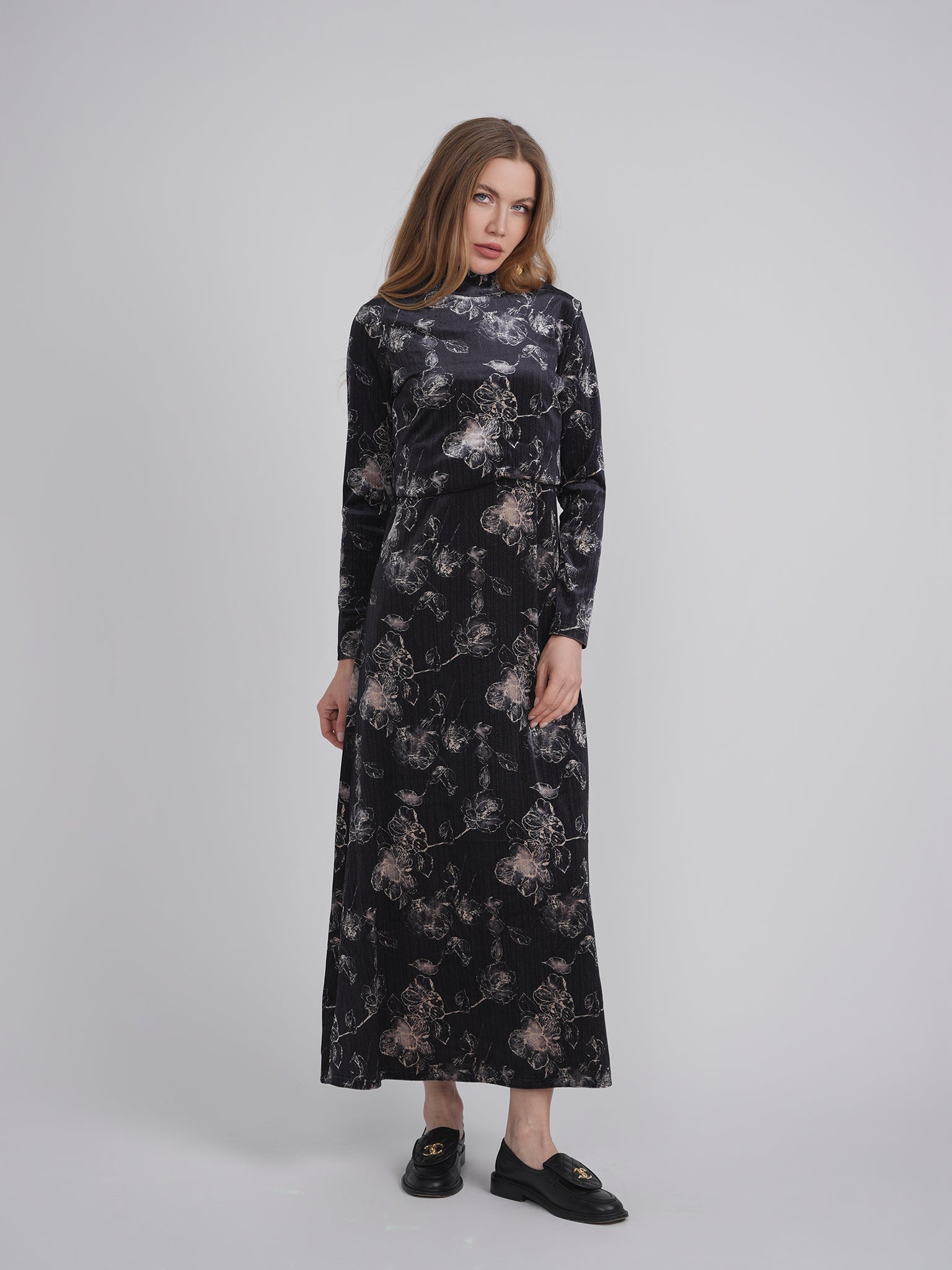Printed Velour Maxi Jumper Set for Women - Soft & Stylish Lounge Wear - Perfect for Home, Travel and Casual Outings