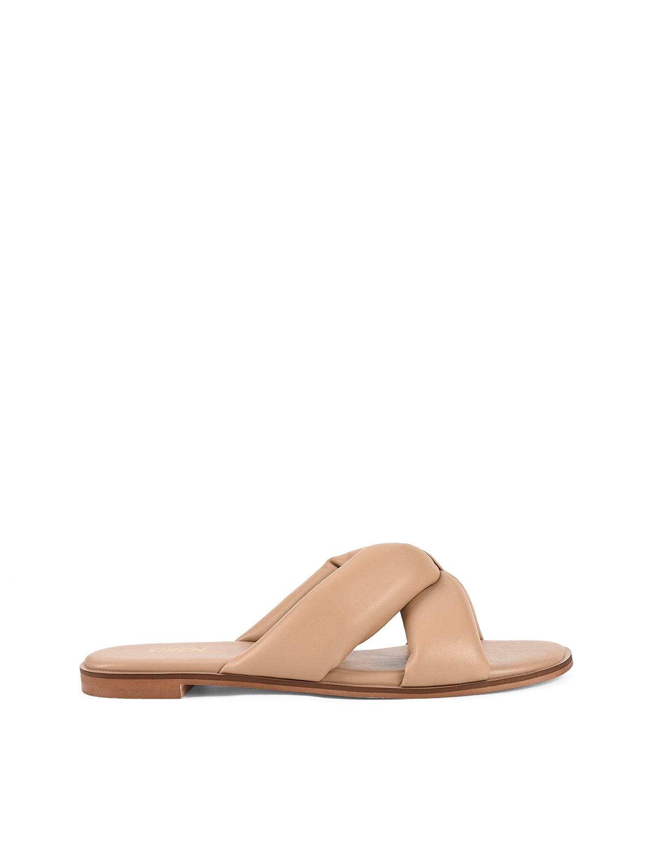 Madeline Flat Slides for Women - Almond Tan Genuine Leather Comfortable Sandals - Perfect for Beach, Pool, and Casual Summer Outfits