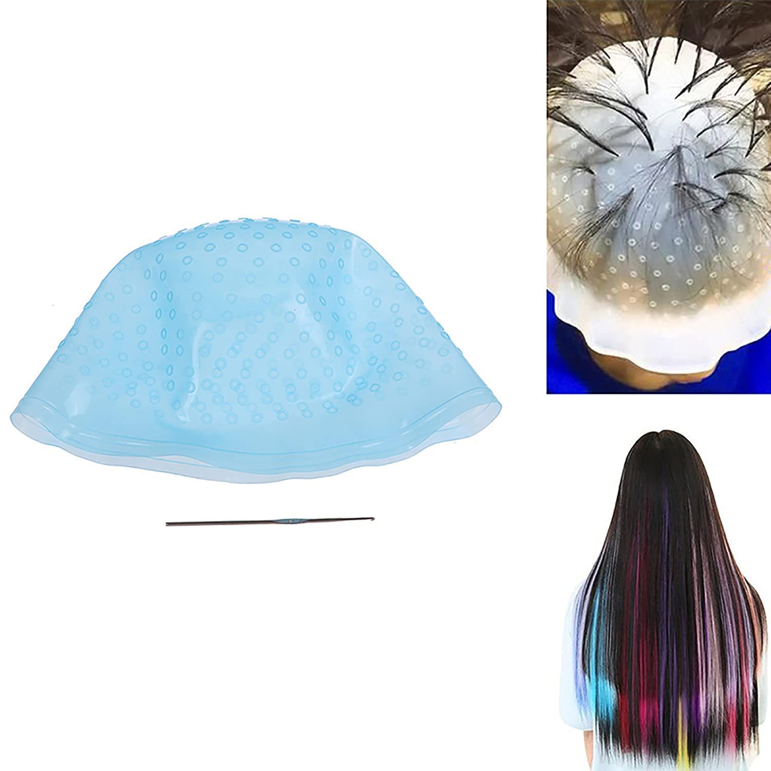 OSEN Reusable Silicone Highlight Cap for Hair Dye & Coloring - Transparent Hair Spa Cap (1 Pack) - Perfect for Salon, Home Hair Coloring & DIY Highlights
