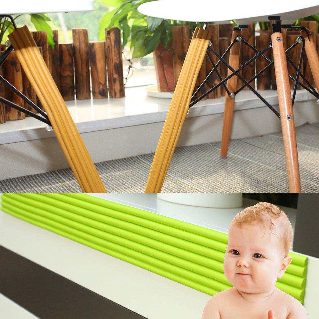 uxcell Table Desk Edge Corner Cushion Guard Protector Bumper - Soft Rubber Safety Bumpers for Furniture, Baby Proofing, and Home Office Protection (4 Pack) - Perfect for Childproofing Sharp Corners and Preventing Injuries