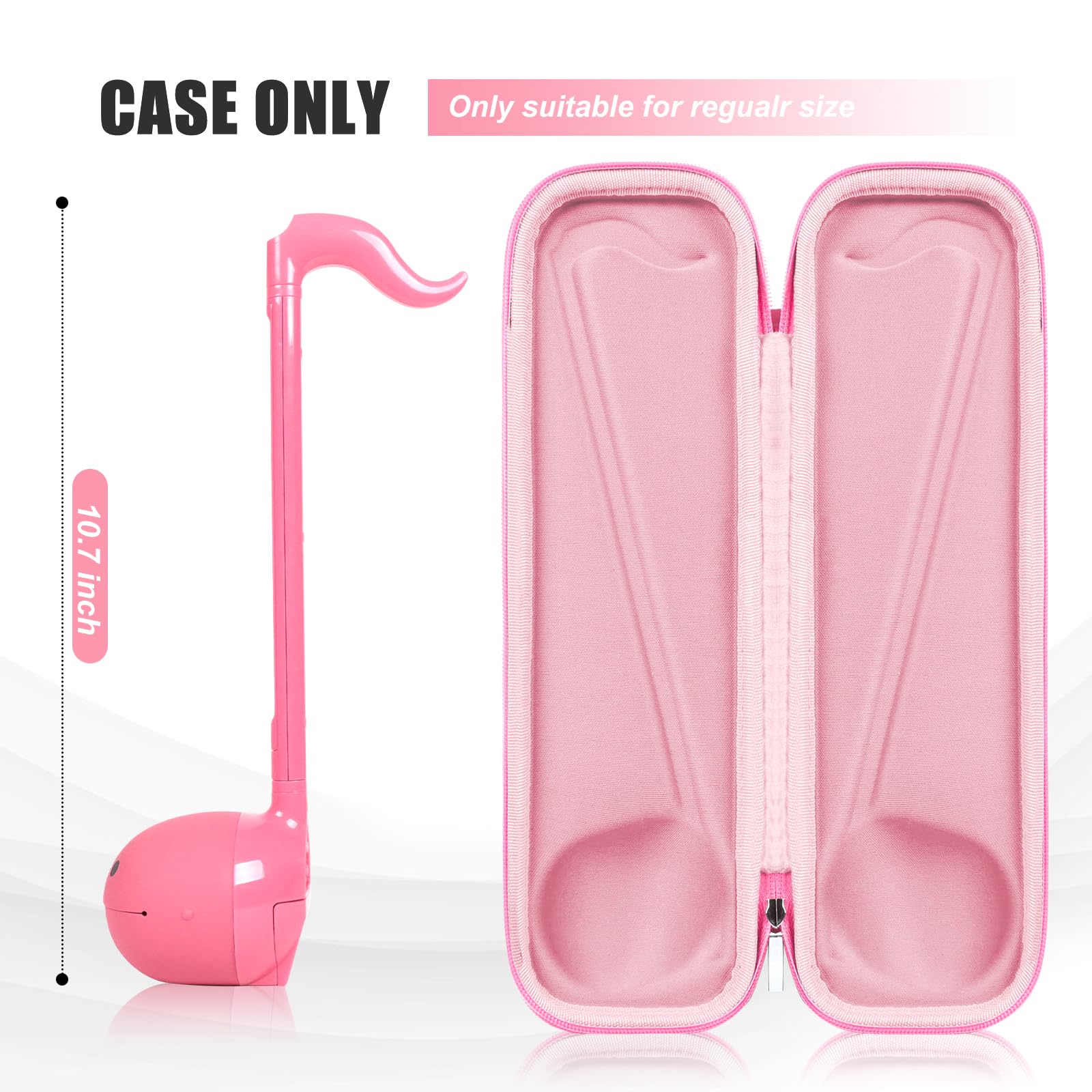 Otamatone Carrying Case - Portable Storage Bag for Japanese Electronic Musical Instrument with Hand Strap (Pink) | Perfect for Travel, School & Music Performances
