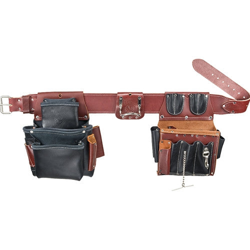 Industrial Pro Electrician's Tool Belt - Heavy Duty Leather Work Belt with Extra Large Pockets (Model 5596) for Electricians, Contractors & DIY Home Improvement Projects
