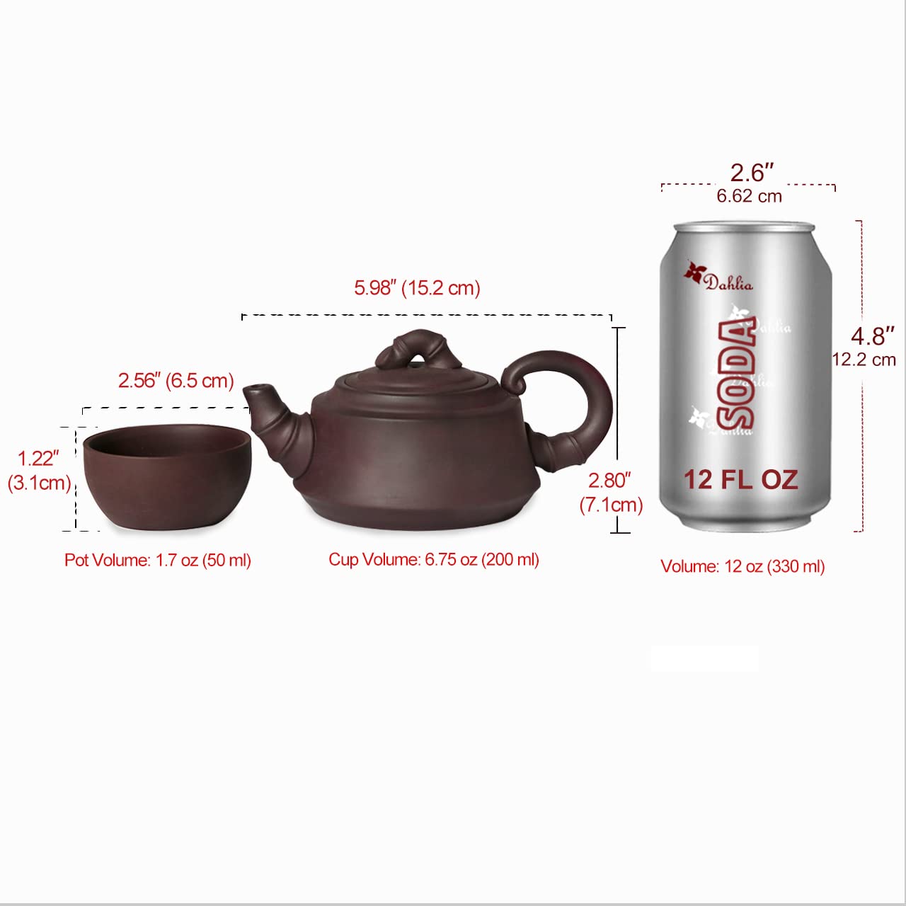 Premium 7-Piece Gongfu Tea Set with Zisha Clay Teapot & 6 Cups - Handcrafted Chinese Yixing Ceramic Tea Ware in Bamboo Gift Box for Home, Office & Tea Ceremonies