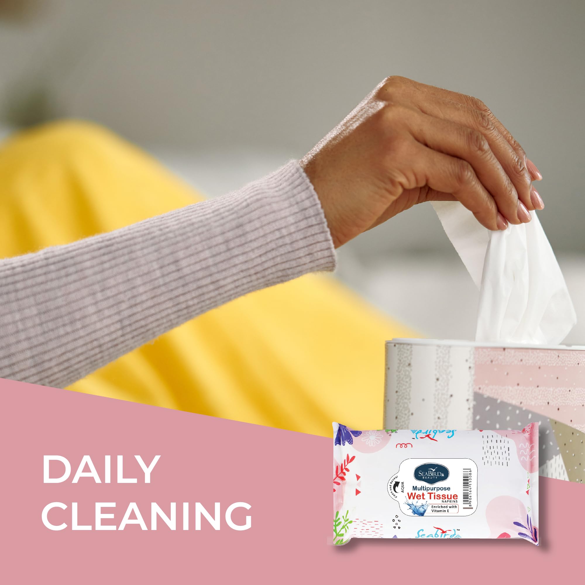 **Seabird Antibacterial Refreshing Makeup Remover Wipes for Women | Moisturizing & Soothing Facial Cleansing Tissues for Sensitive Skin – On-the-Go, Travel-Friendly, Daily Use (4-Pack, Aqua Scent)** – Perfect for Gym, Travel, and Quick Refresh After Workout or Long Flights