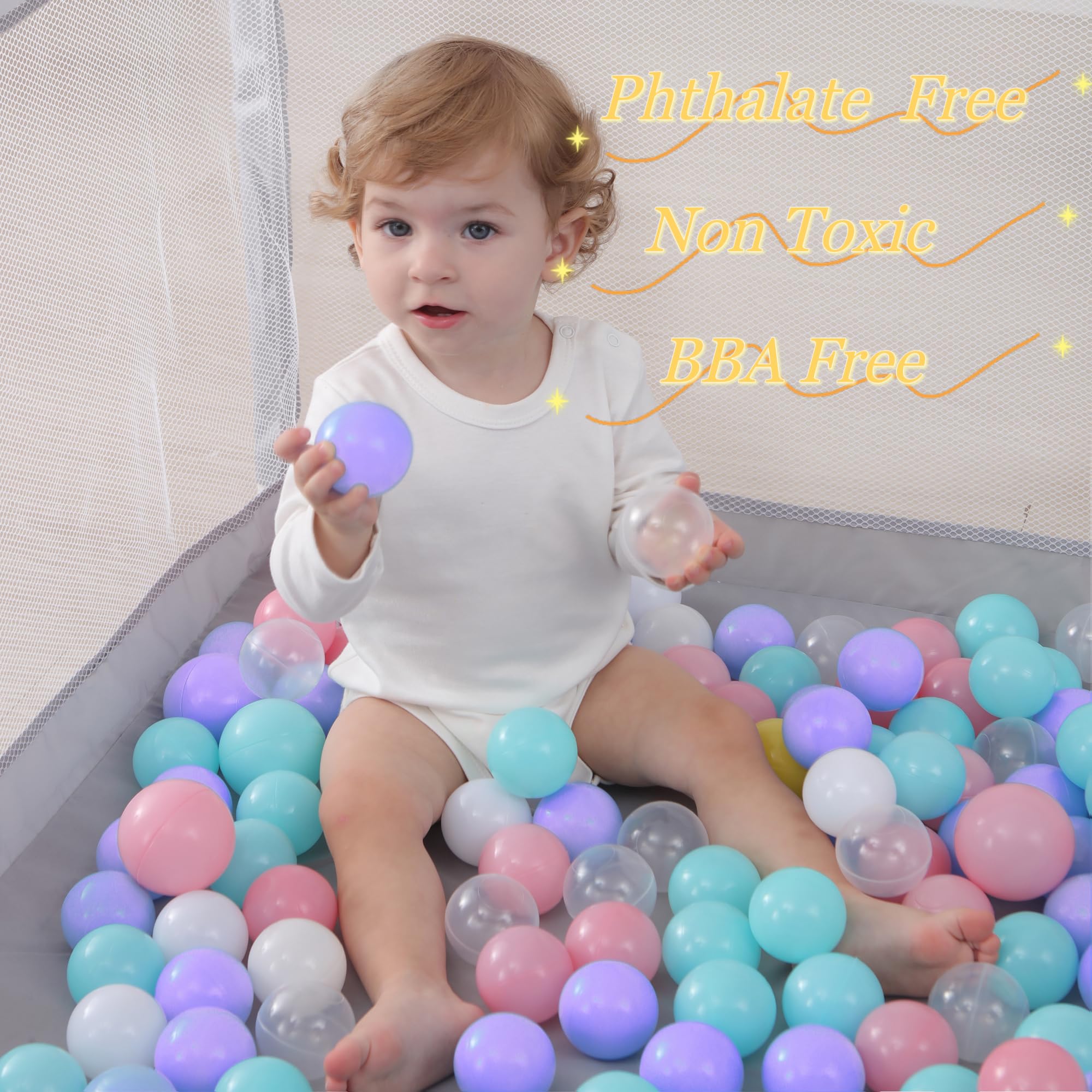 200/500/1000/2000 Count Soft Plastic Ball Pit Balls for Kids & Pets - BPA Free 2.2 Inch Play Pit Balls for Toddler Playhouse, Dog Ball Pits, Birthday Parties & Indoor Play Areas