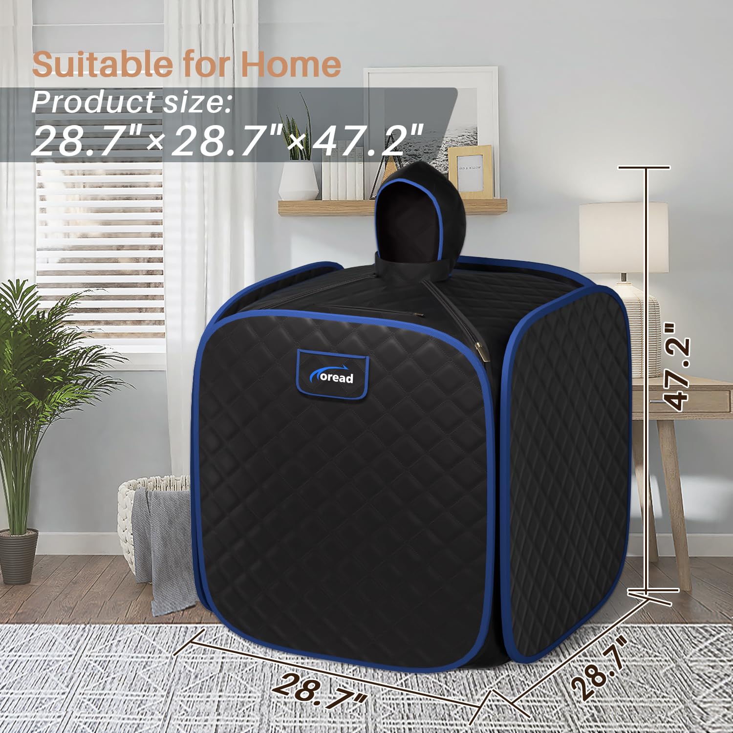 Portable Folding Steam Sauna Tent with 1000W Fast Heating & 2.6L Steam Generator - Personal Home Spa for Relaxation, Detox & Weight Loss - Remote Control, Heats in 6 Minutes - Perfect for Home Use, Yoga & Post-Workout Recovery (Black)