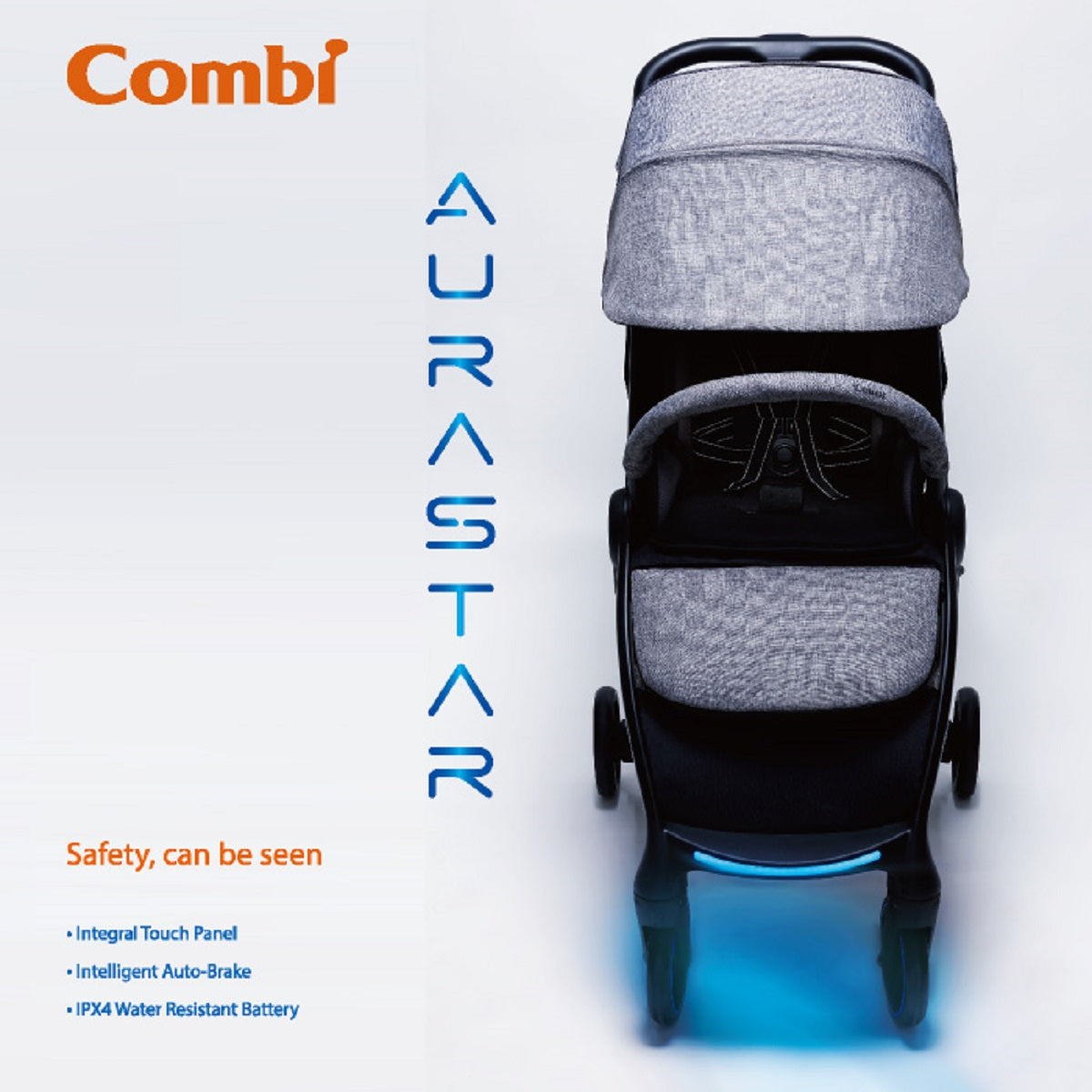 Combi AuraStar Lightweight Stroller for Babies & Toddlers - Compact, Easy Fold, Travel-Friendly for Shopping, Walks & Airports