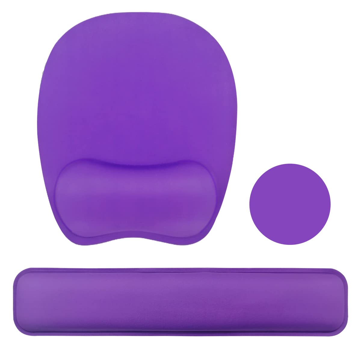 Ergonomic Memory Foam Keyboard Wrist Rest & Mouse Pad with Wrist Support - Comfortable for Laptop, Home Office & Gaming - Purple - Ideal for Long Typing Sessions and PC Work