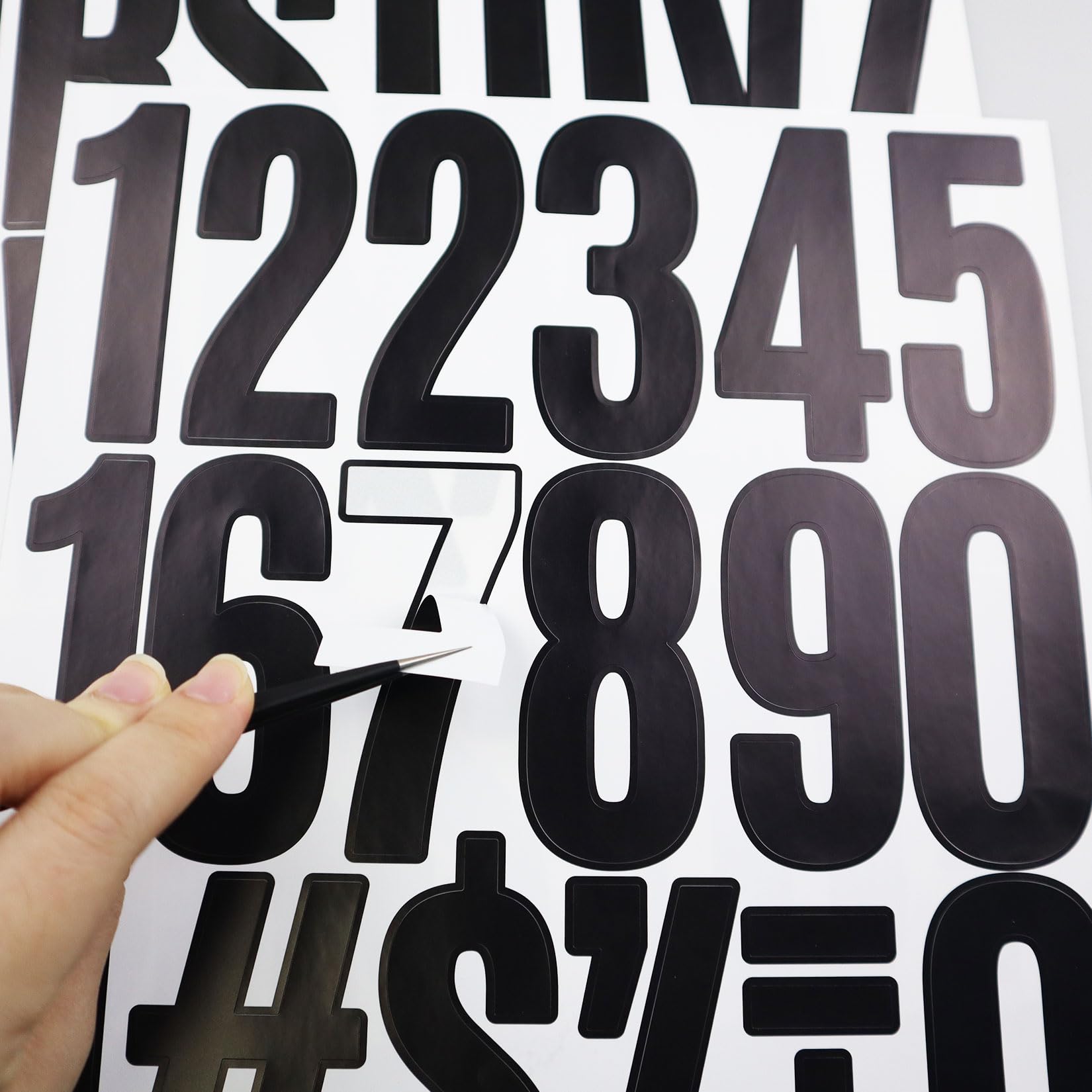 174-Piece 3 Inch Black Vinyl Alphabet Letter Number Stickers - Self-Adhesive Punctuation Stickers for Mailbox, Scrapbooking, DIY Crafts, Home Decor & Arts Projects - Perfect for Labeling, Organizing & Creative Decoration