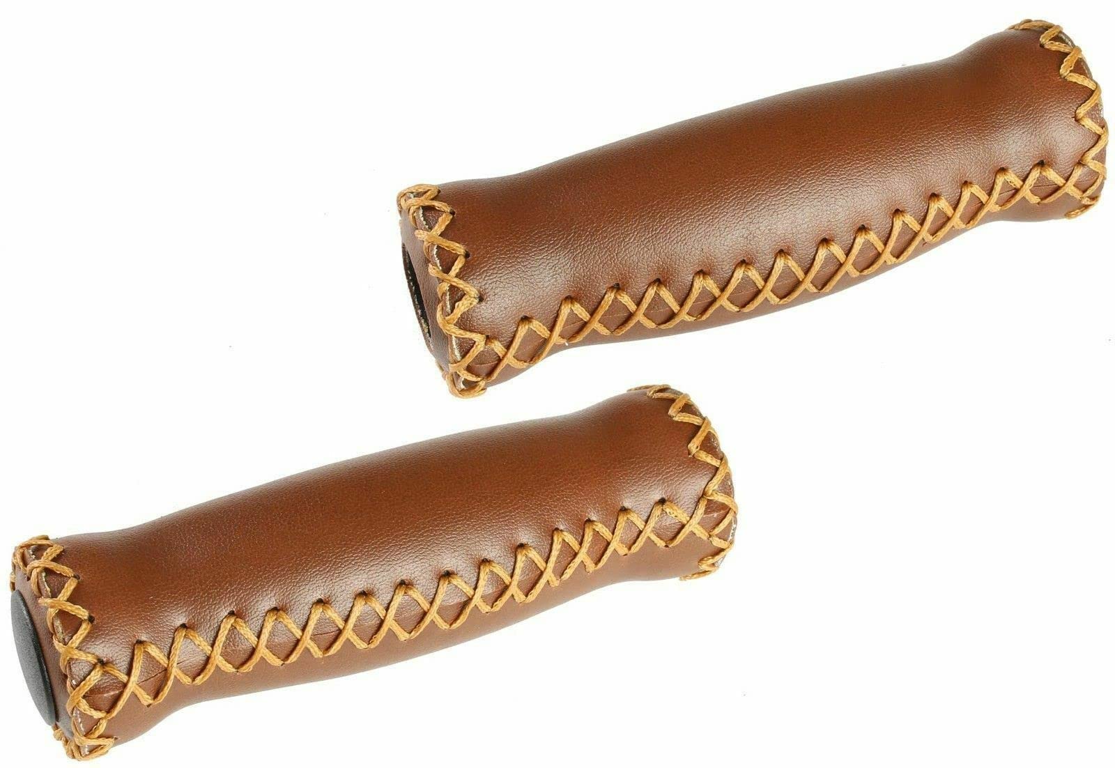 VELO Vinyl Leather Bike Grips - Brown, 7/8