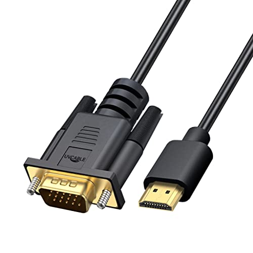 HDMI to VGA Cable 3.3 Feet Gold-Plated Adapter for Computer, Laptop, PC, Monitor, Projector, HDTV - Ideal for Home Office, Classroom, and Conference Room Setups
