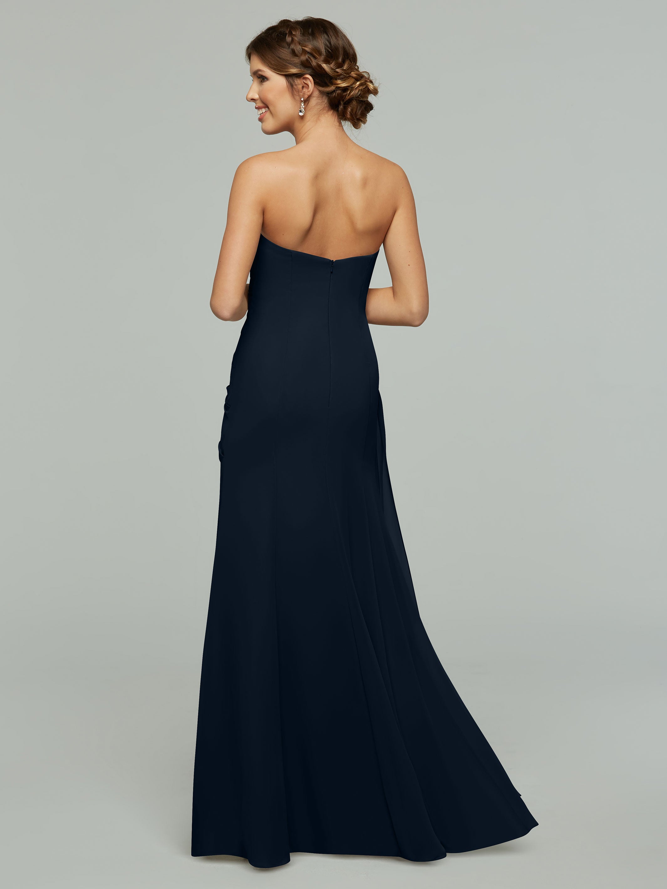Strapless Sweetheart Chiffon Bridesmaid Dress with Ruching - Elegant Formal Gown for Weddings, Prom & Special Occasions