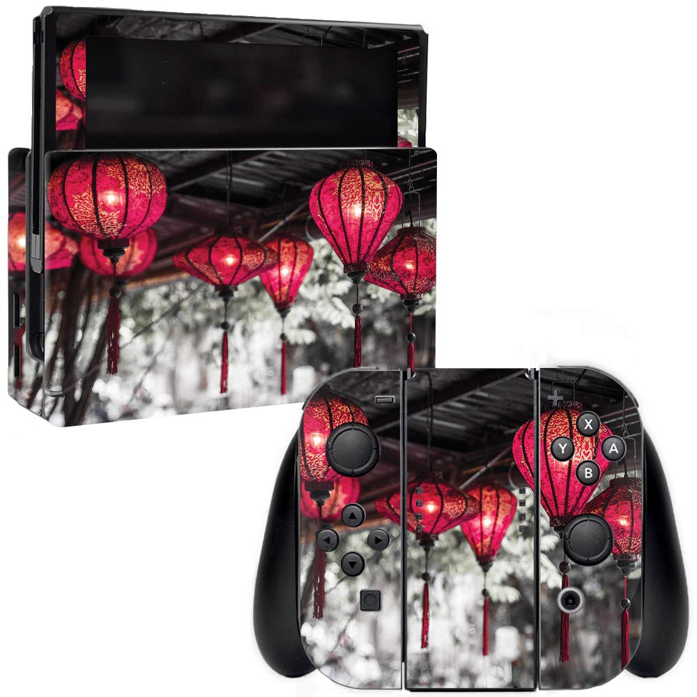 MightySkins Vinyl Decal Wrap Cover for Nintendo Switch - Red Lanterns Design | Protective & Durable Skin | Easy to Apply & Remove | Made in USA | Perfect for Gaming Protection & Customization