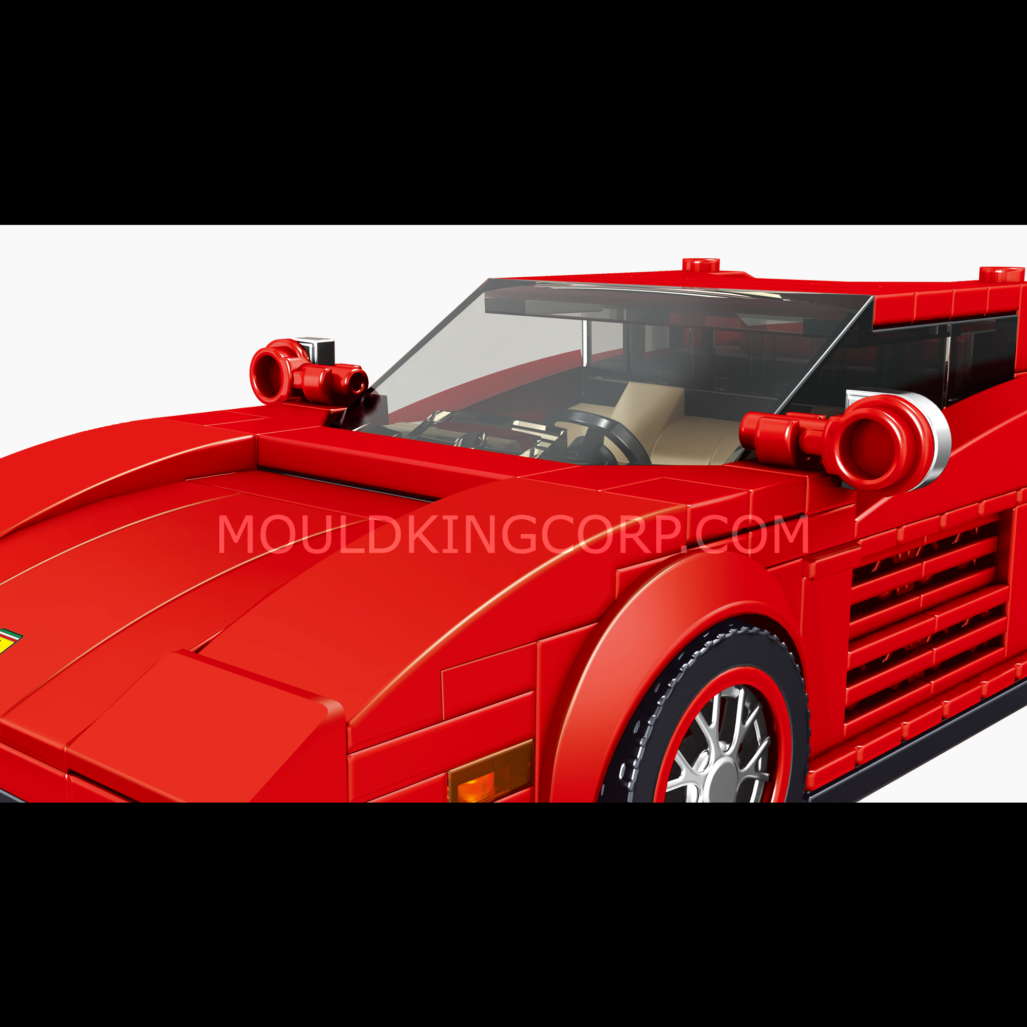 Mould King 27012S Testarossa Supercar Building Kit - 350 Pcs DIY Model Car for Adults & Kids | Perfect for STEM Learning, Gift Giving & Collectors Display