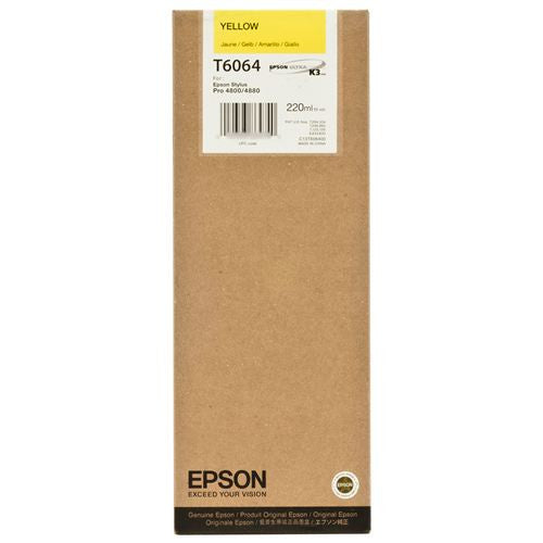 Original Ink Cartridge for Epson T606400 4880/4800 Ultrachrome HDR - 220ml Yellow Ink | High-Quality Replacement | Perfect for Epson Printers, Photo Printing & Professional Graphics