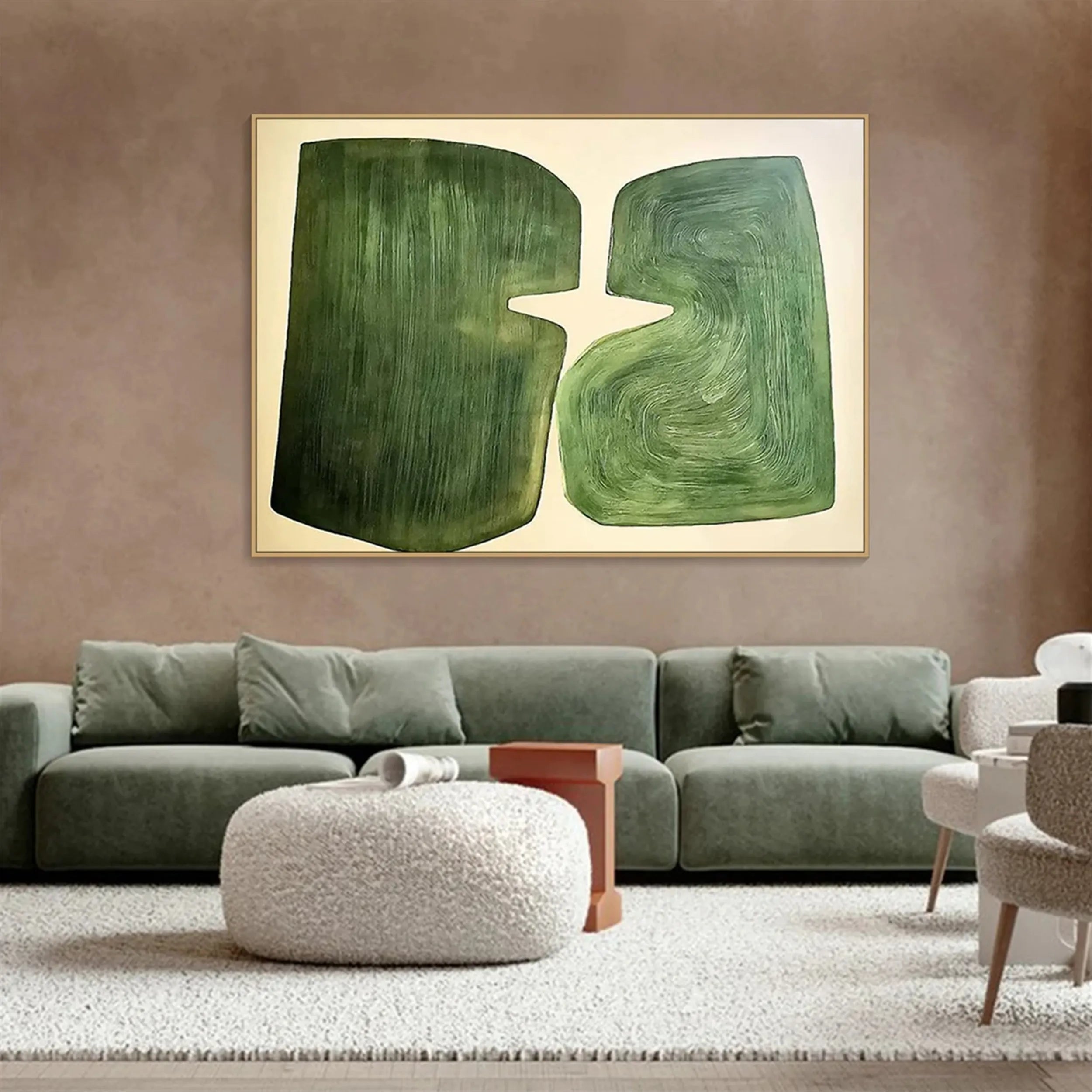 Blue & Green Abstract Canvas Wall Art #BG052 - Modern Home Decor for Living Room, Bedroom & Office